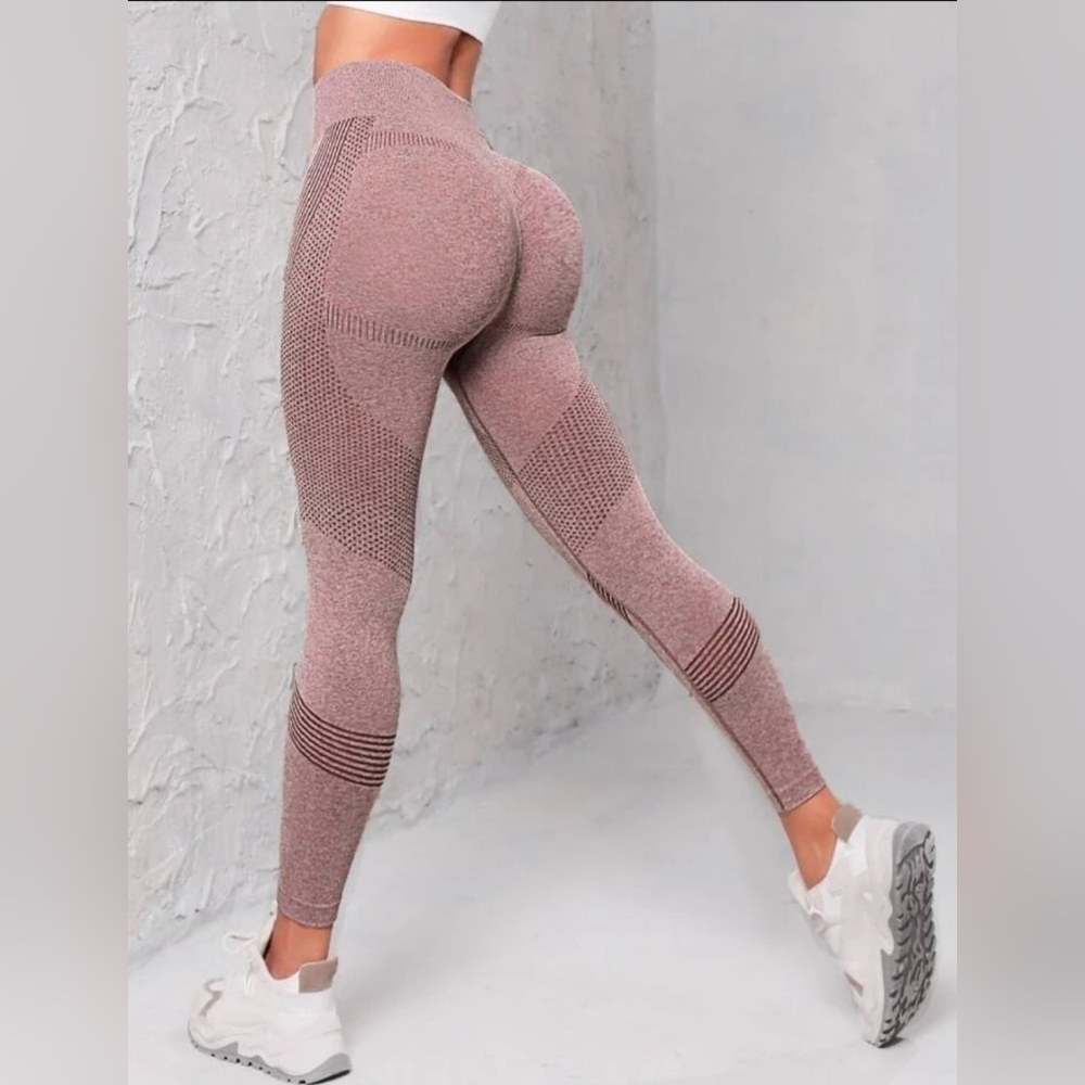Shein Yoga Seamless High Stretch Tummy Control Sports Leggings Large -New